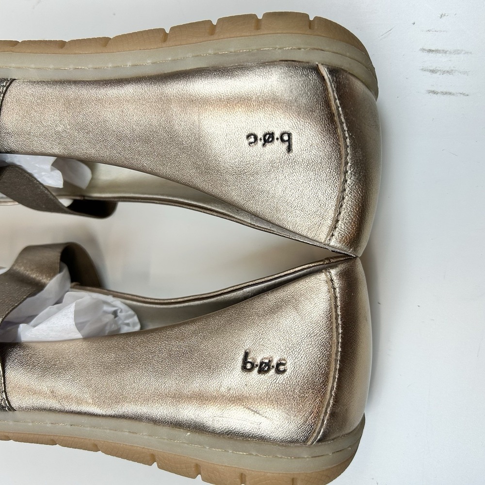 B.O.C. Mary Jane Whimsy Kawaii Gold Metallic Women's Sz 9.5M Comfort Flats Shiny - Picture 6 of 10